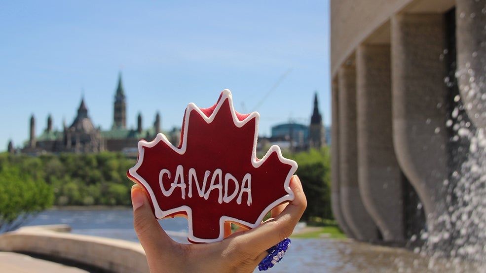 Canada cookie, Parliament, Ottawa River in the background Canada cookie, Parliament, Ottawa River in the background