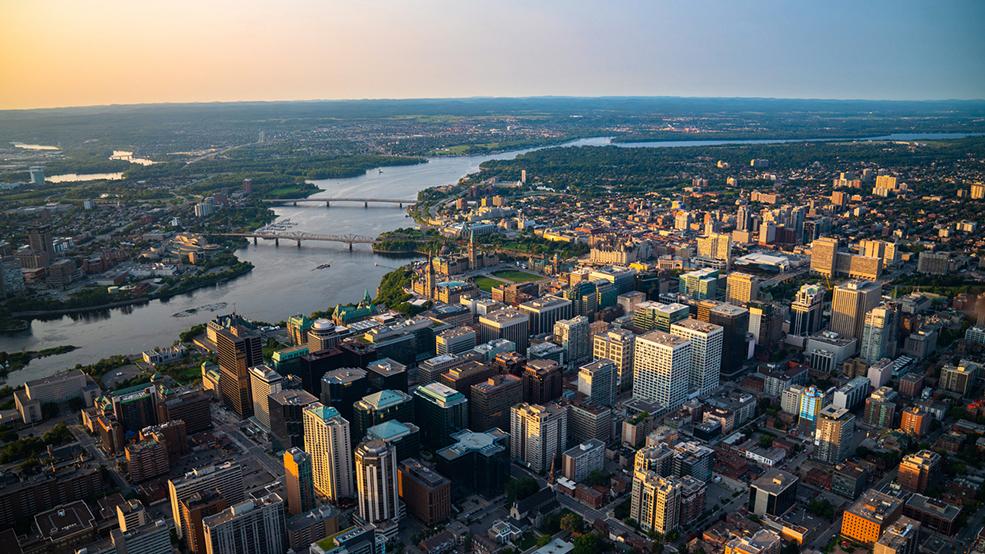 Aerial, Parliament, Ottawa River