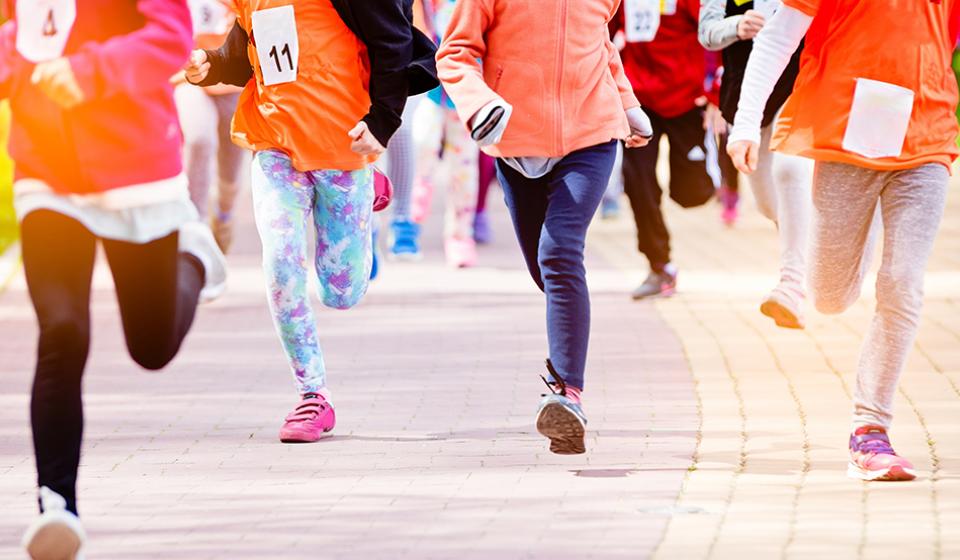 Children running in the park
