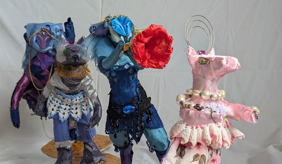a procession of various human-animal hybrid figures
