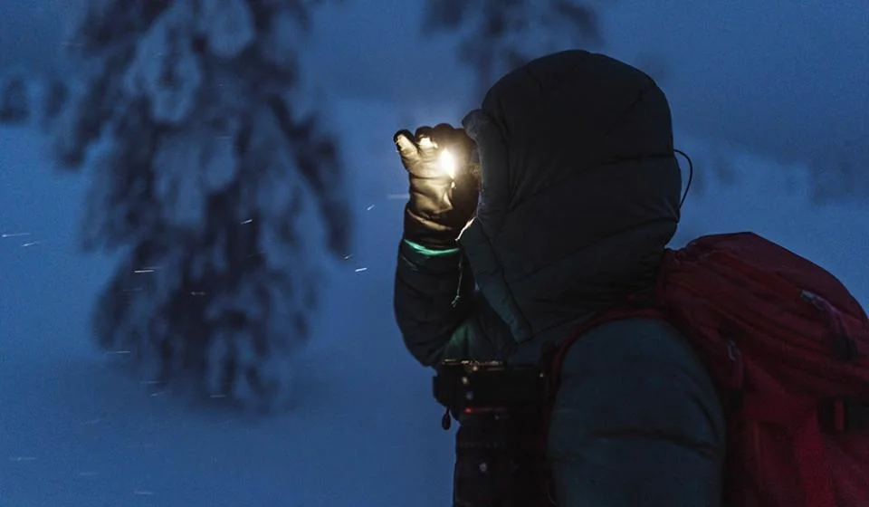 Winter snow hiking