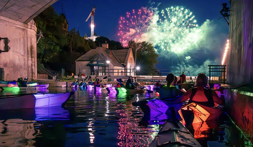 Kaleidoscope Kayaking under the Grands Feux du Casino Lac-Leamy