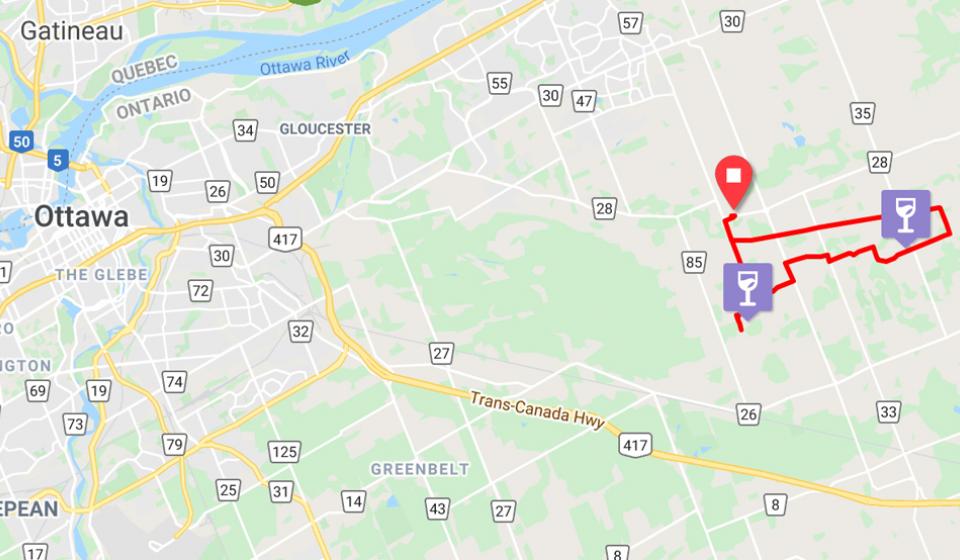 Self Guided Bicycle Route - Rail Trail & Winery Ride