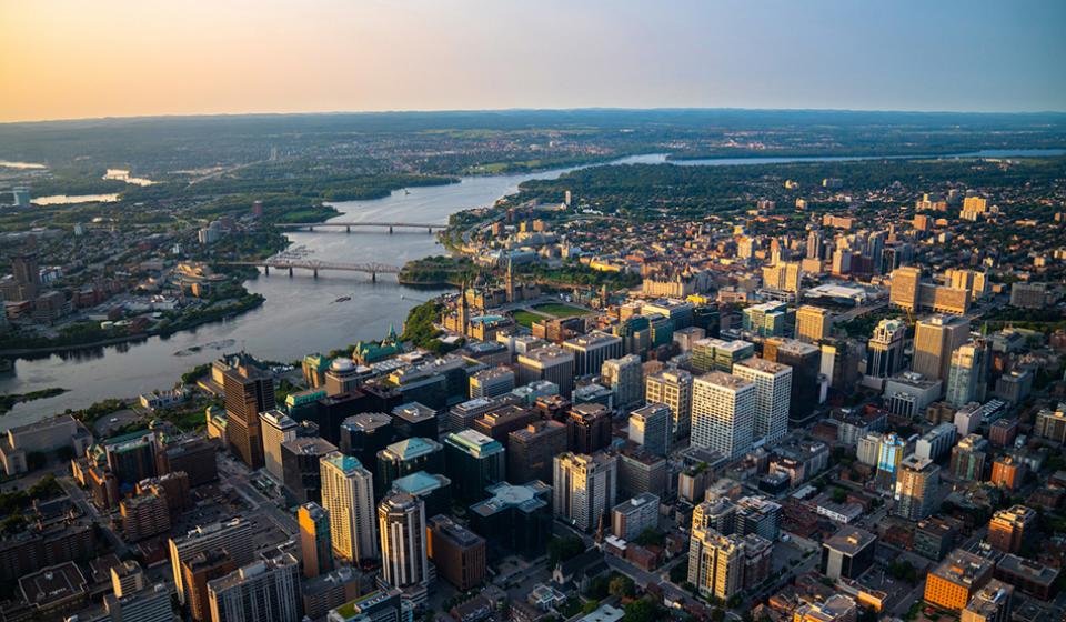 Aerial, Parliament, Ottawa River