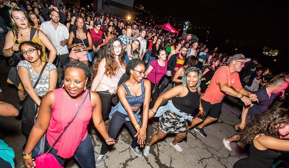 Dancing crowd credit Latin Sparks Festival